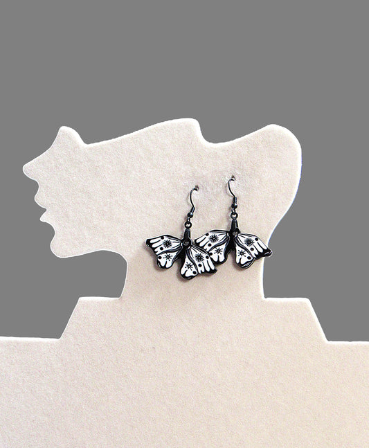 Moth Shaped Sublimated Earring 1.5 inch