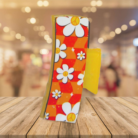 Hippie Style Sublimated Hair Clip Large