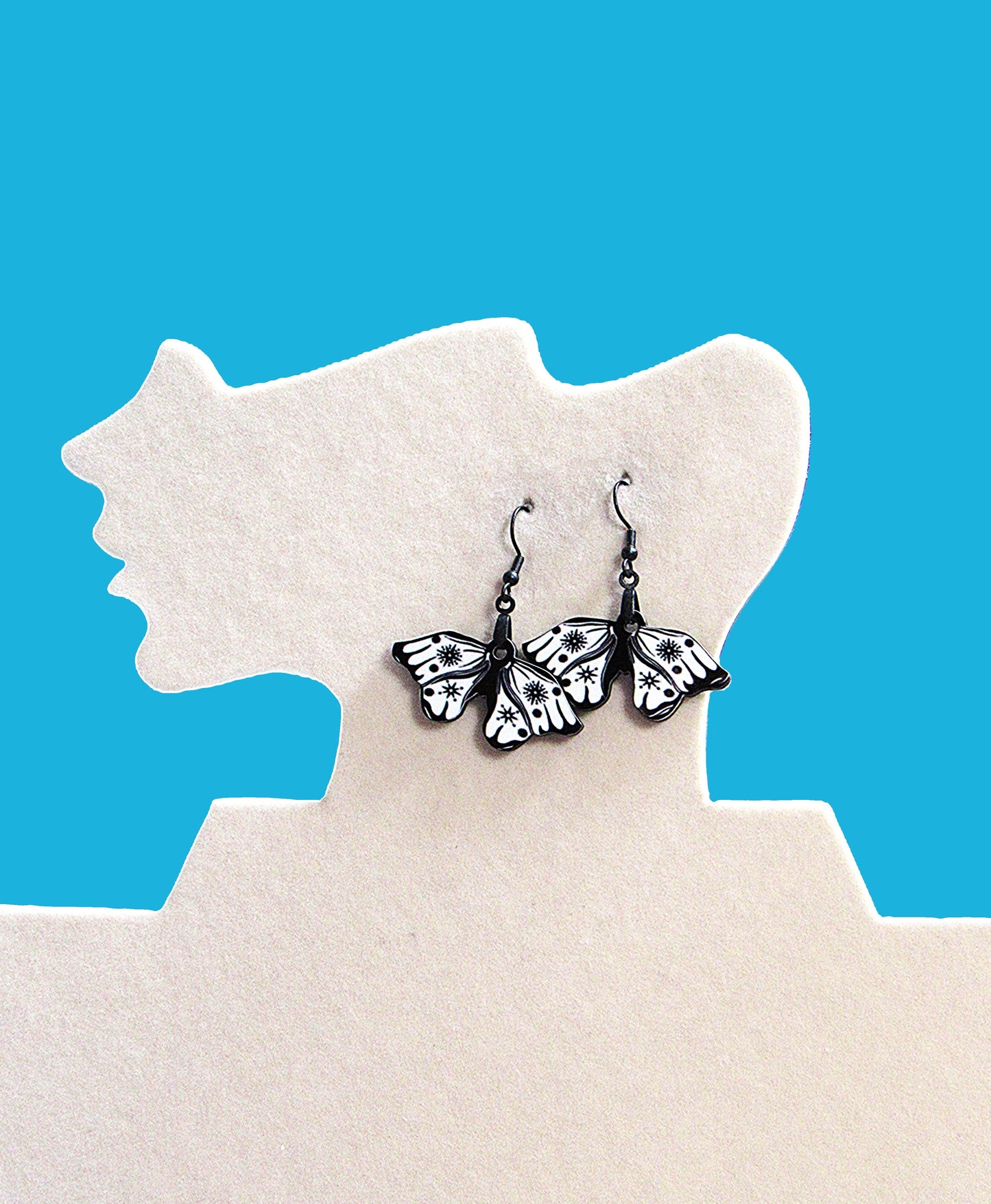 Moth Shaped Sublimated Earring 1.5 inch