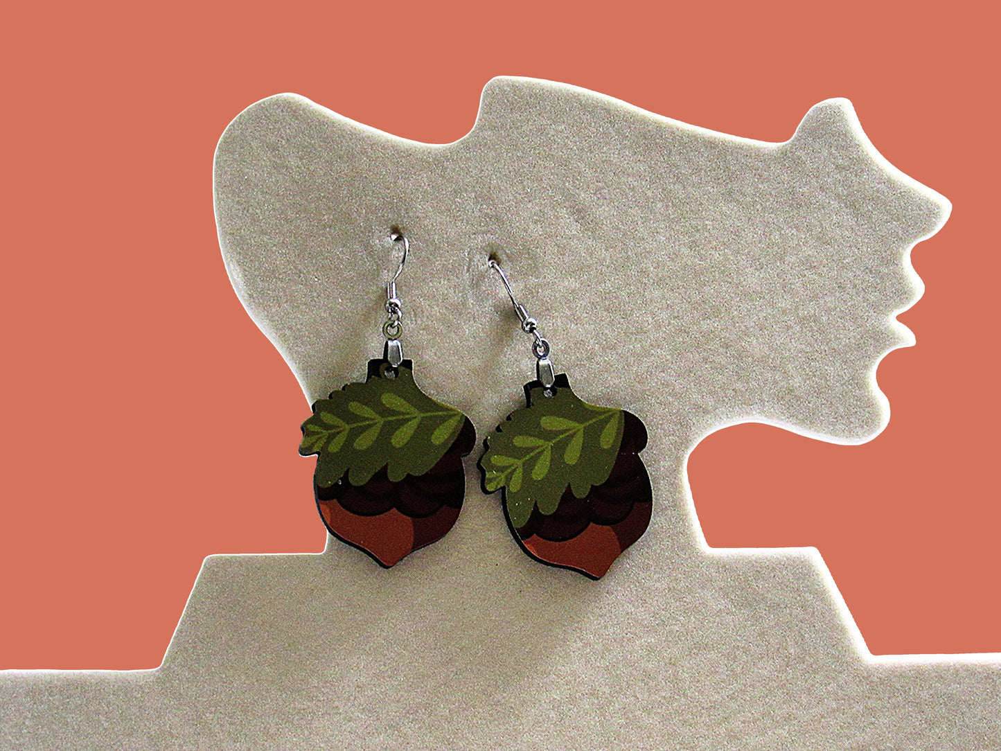 Acorn  Shaped Sublimated Earring