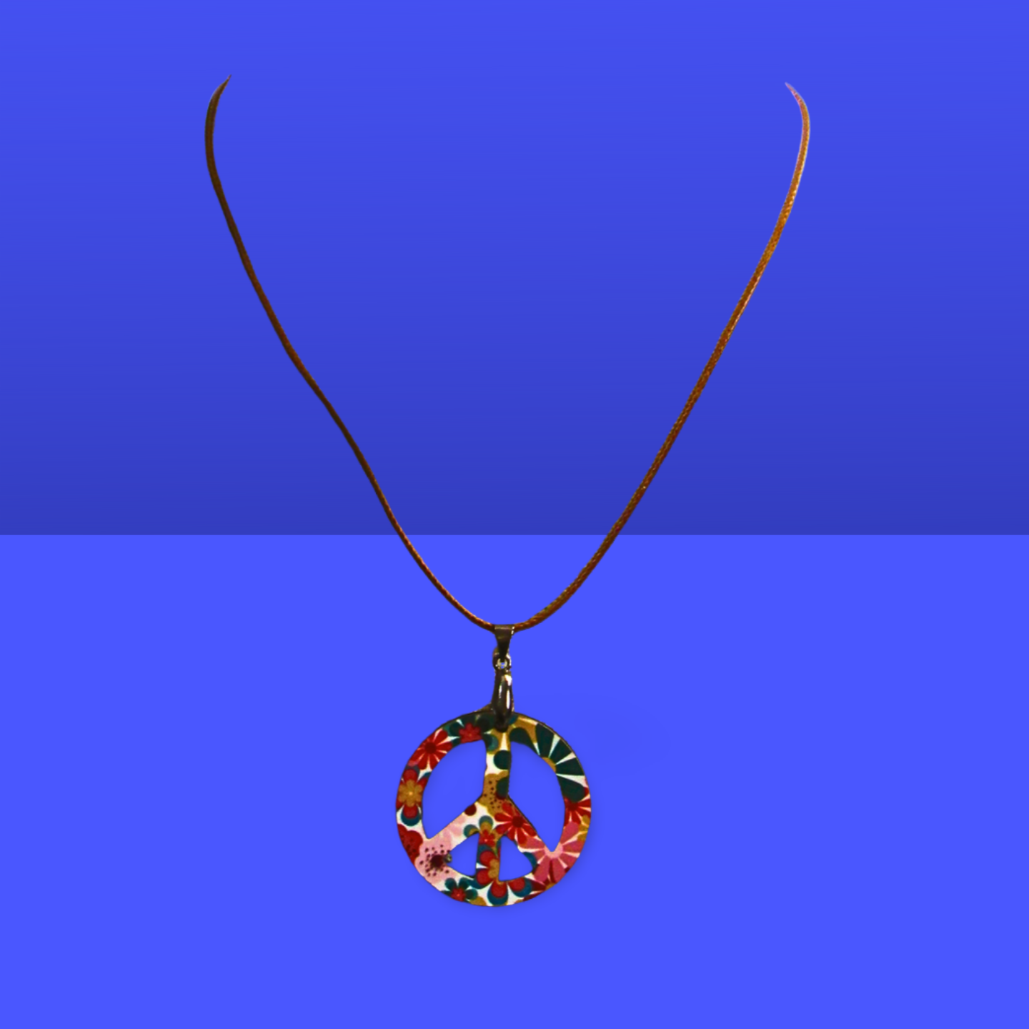 Peace Sign Shaped Sublimated Necklace