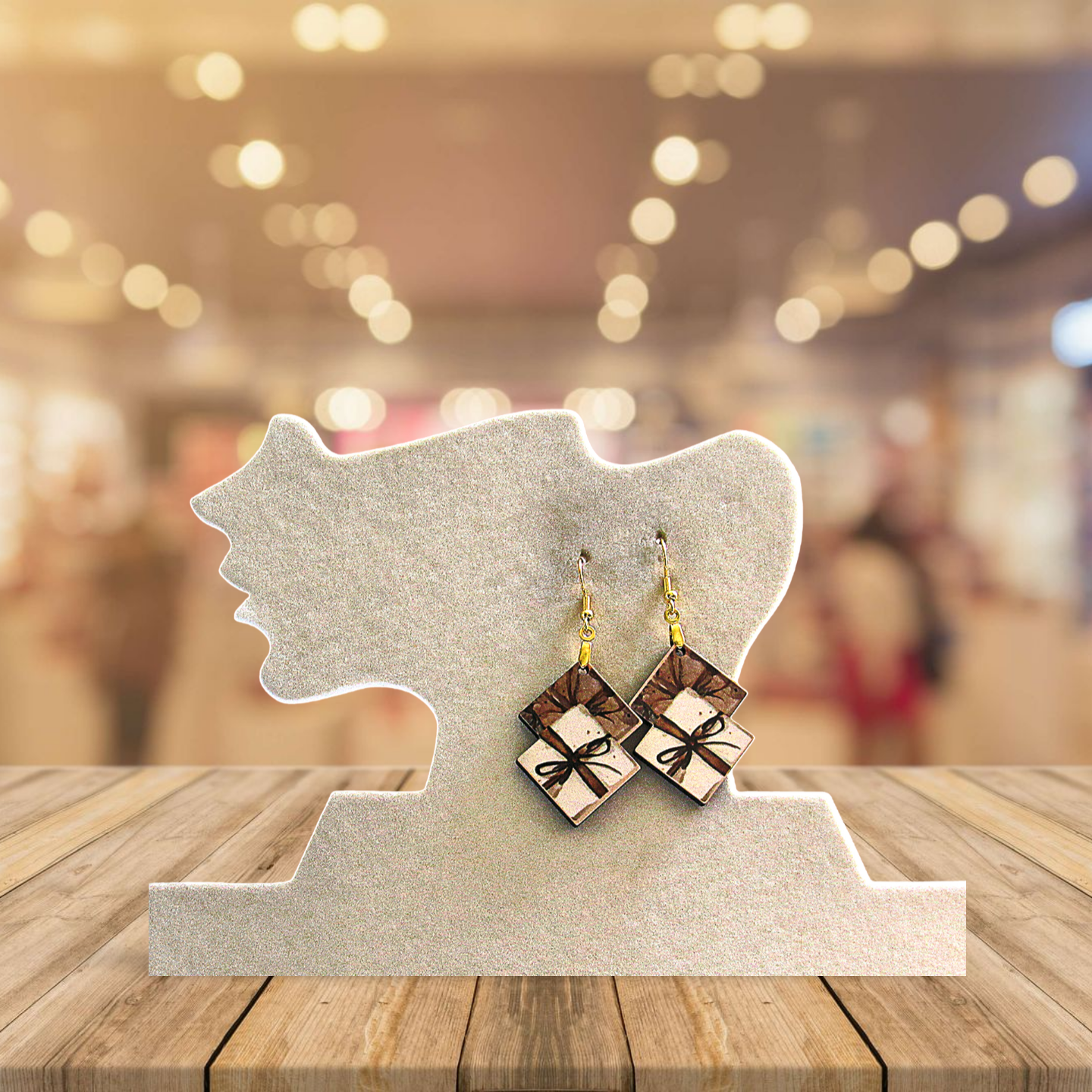 Double Boho Shaped Sublimated Earrings