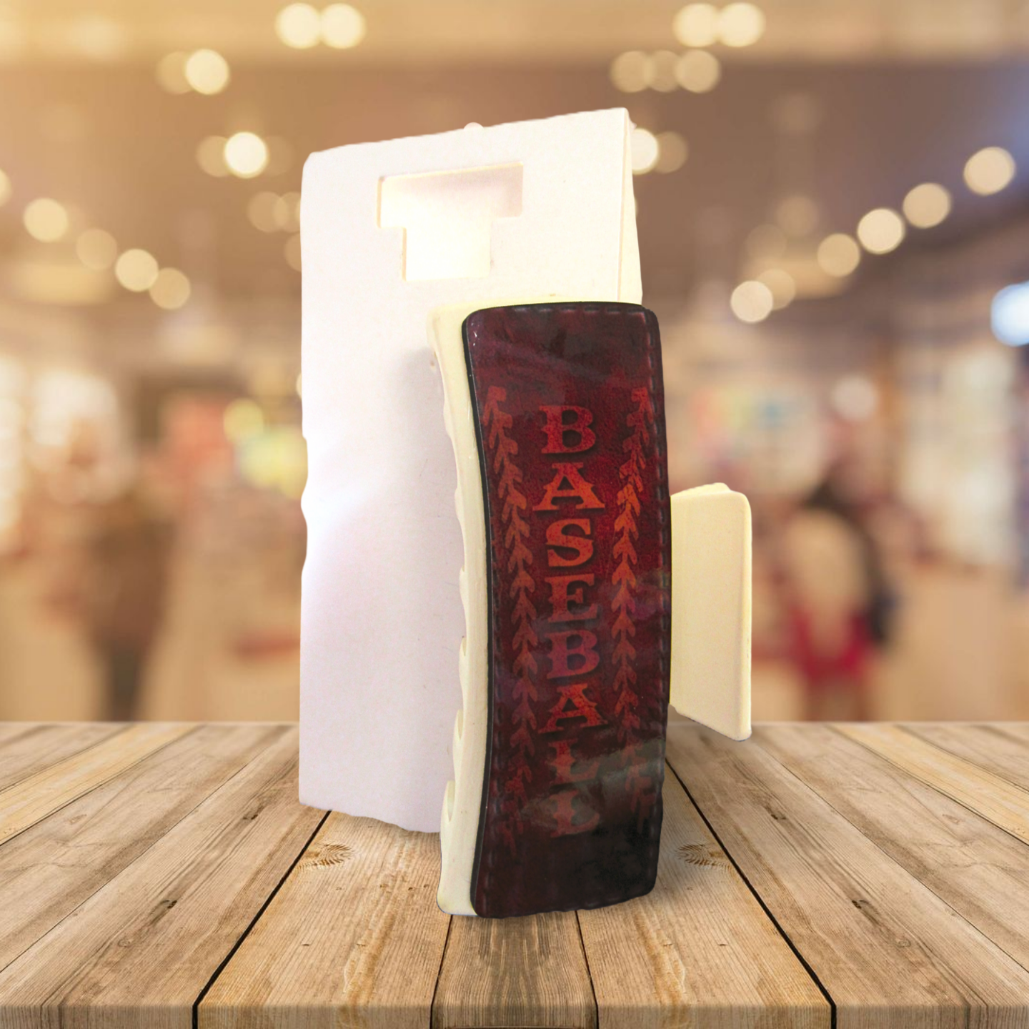 Baseball Themed Sublimated Large Hair Clip