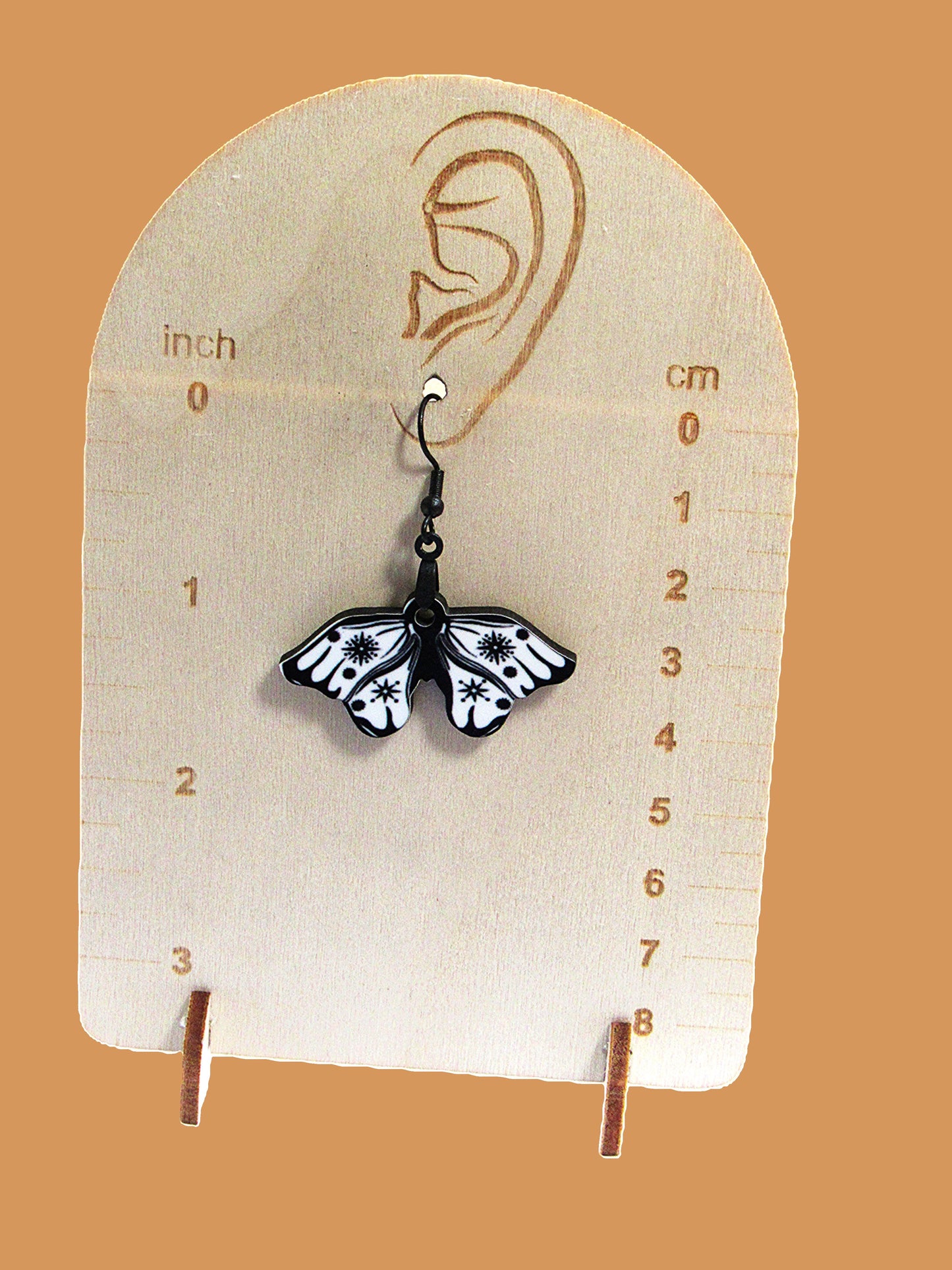 Moth Shaped Sublimated Earring 1.5 inch