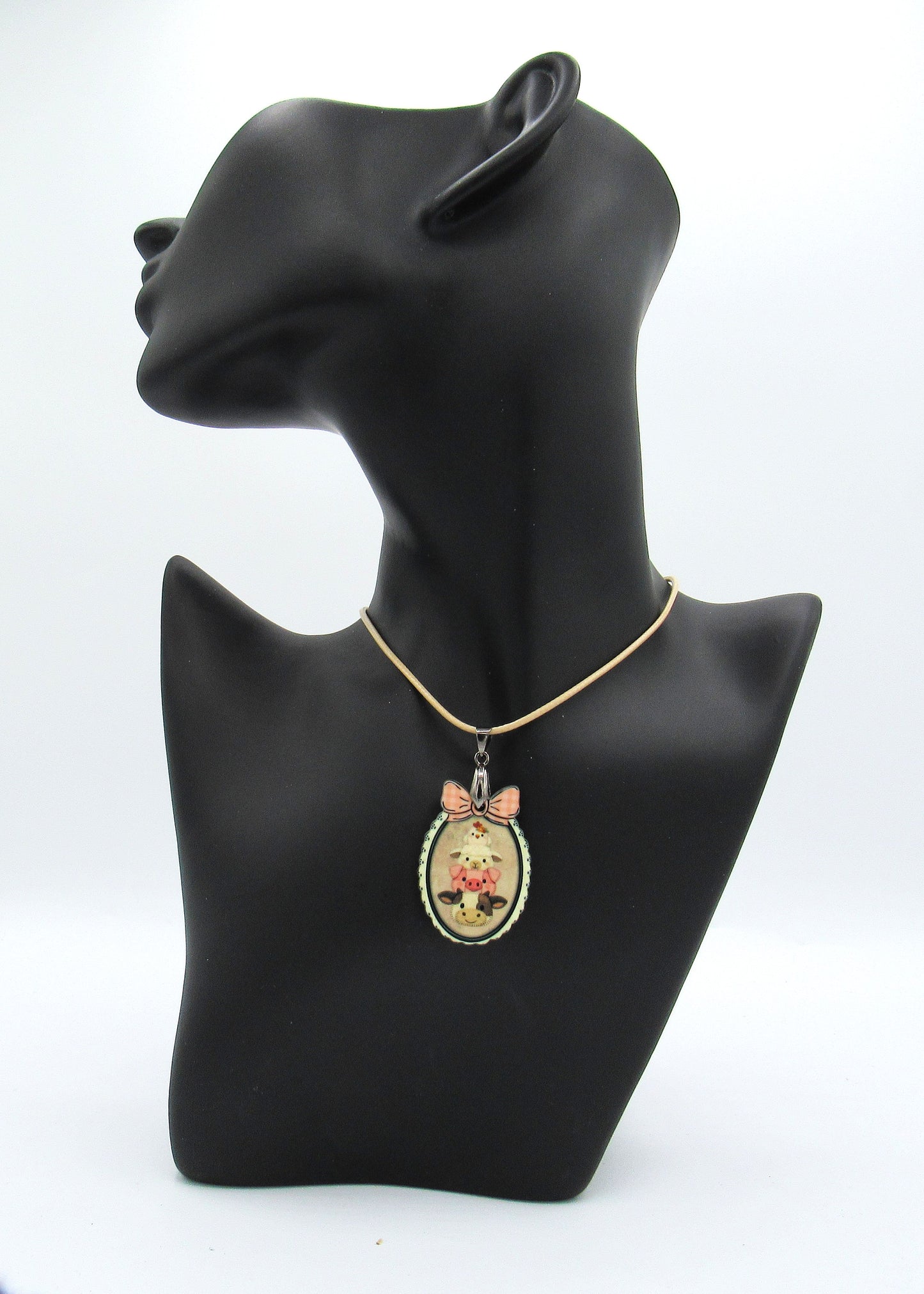 MDF-Scalloped Frame With Bow Shaped Childs Sublimated Necklace