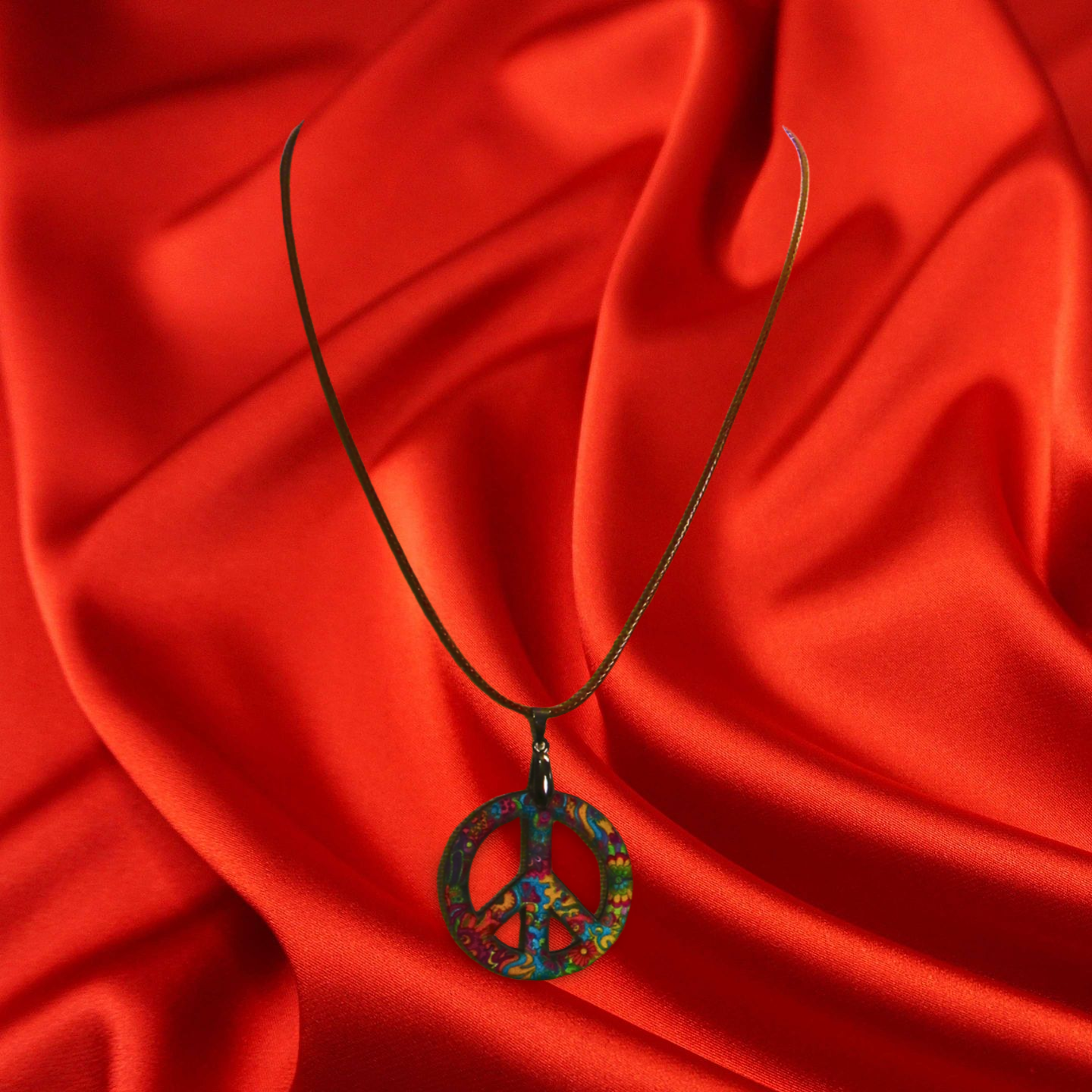 Peace Sign Shaped Sublimated Necklace