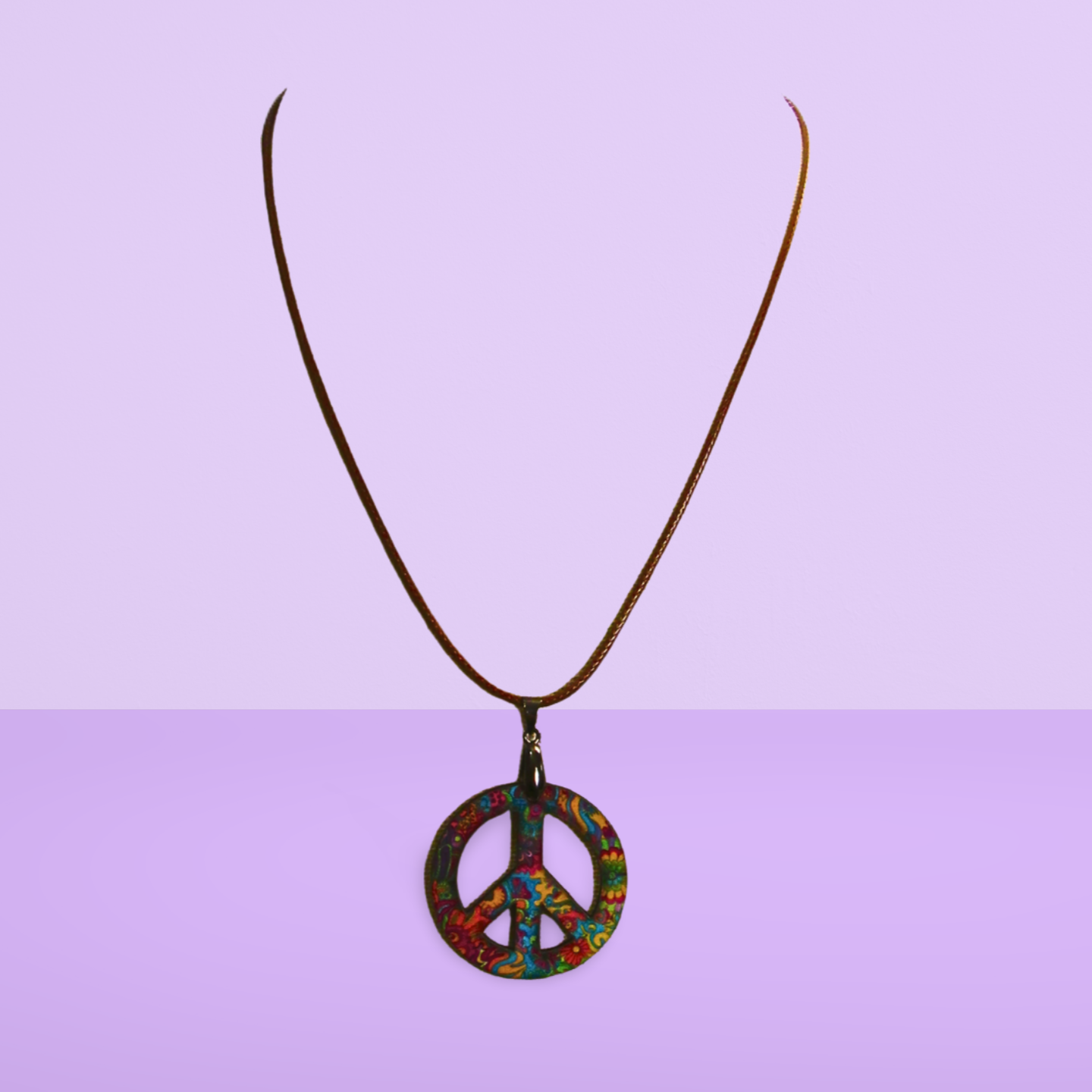 Peace Sign Shaped Sublimated Necklace