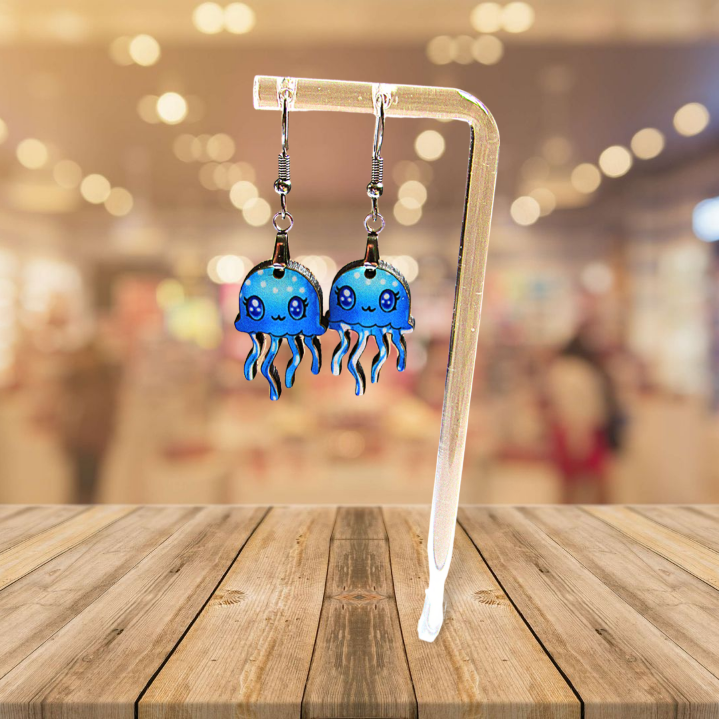 Jellyfish shaped Sublimated Earrings 1 inch