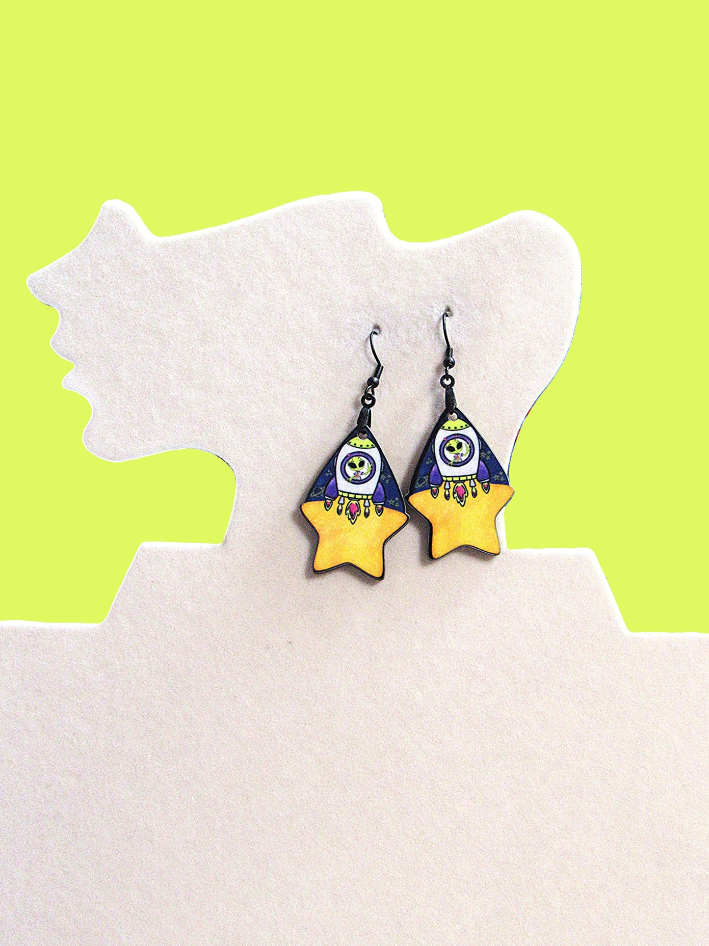 Teardrop Star Shaped Sublimated Earrings