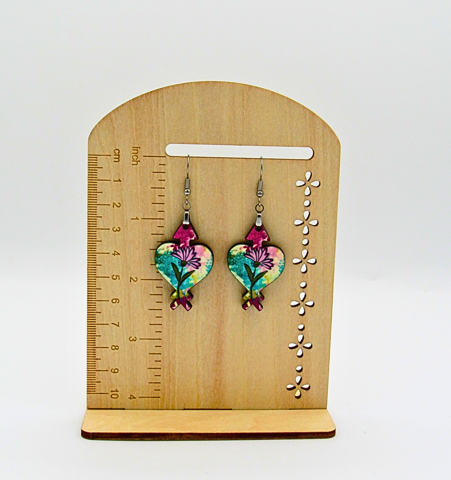 MDF-Heart Arrow Shaped Sublimated Earrings 1.5 inch