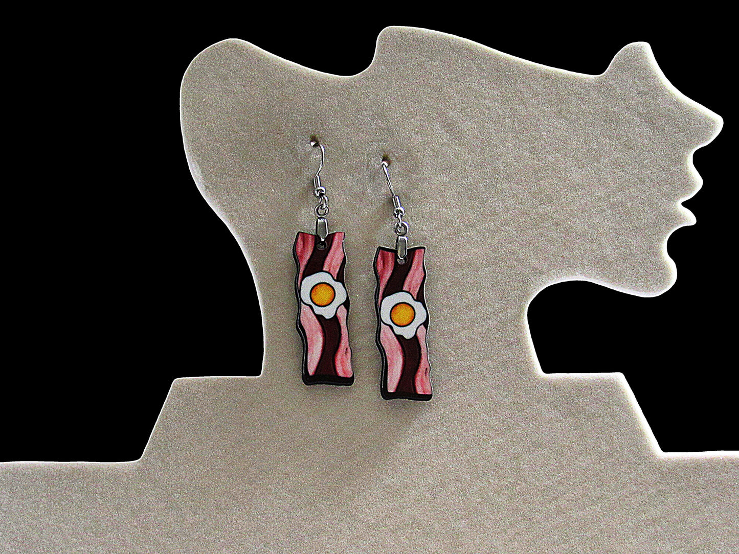 Bacon Shaped Sublimated Earring
