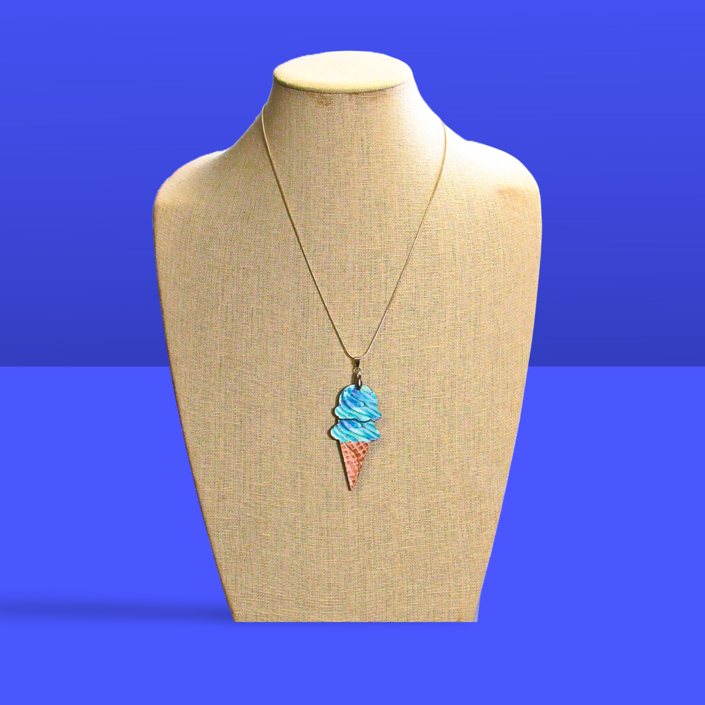 Ice Cream Cone Shaped Sublimated Necklace