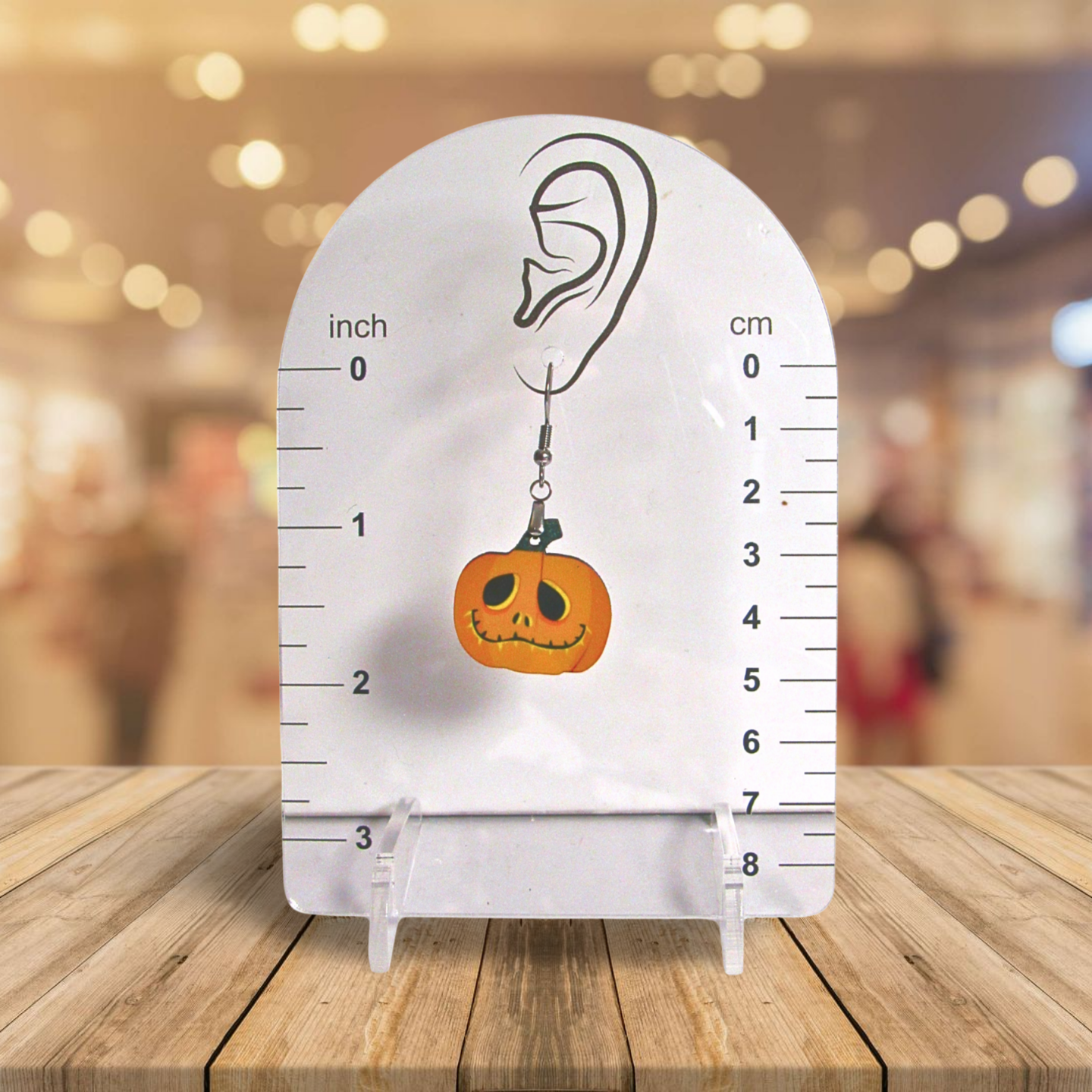 Pumpkin Shaped Sublimated Earrings 1 inch
