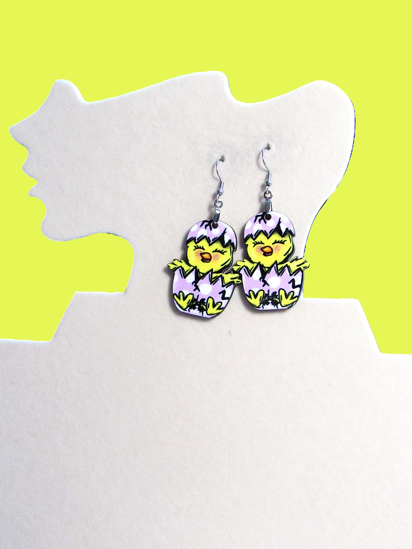 Chick in Egg Shaped Sublimated Earring