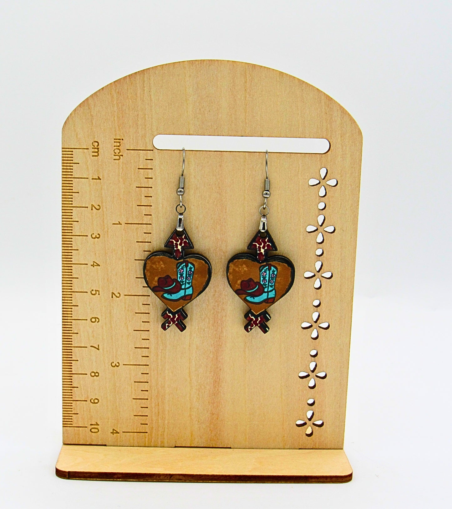 MDF-Heart Arrow Shaped Sublimated Earrings 1.5 inch