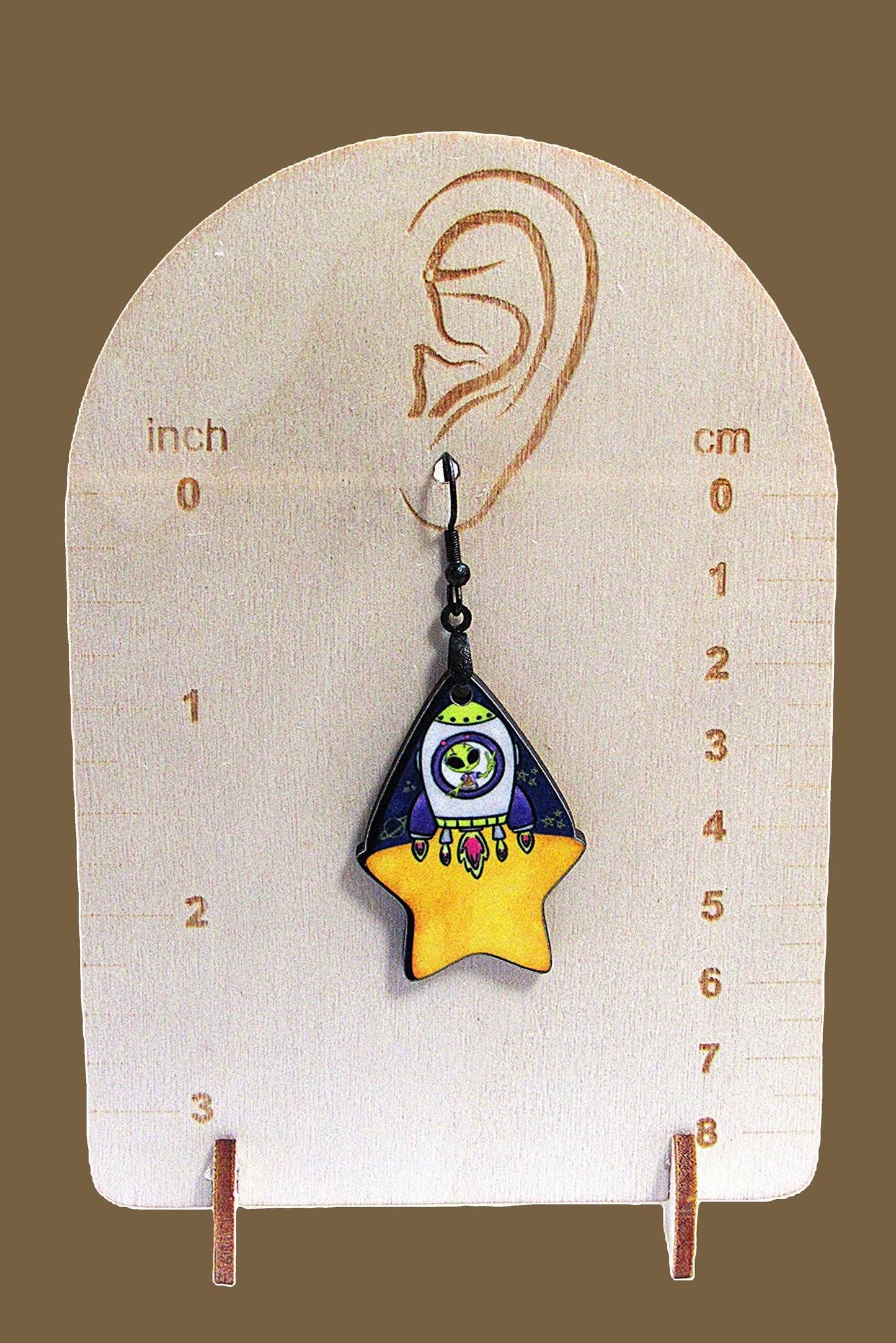 Teardrop Star Shaped Sublimated Earrings