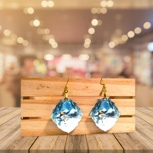 Fancy Diamond Shaped Sublimated Earring