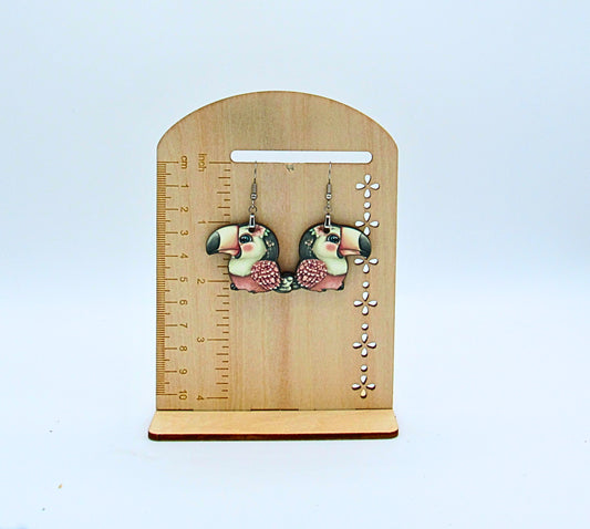 MDF- Toucan Shaped Sublimated Earrings 1.5 inch