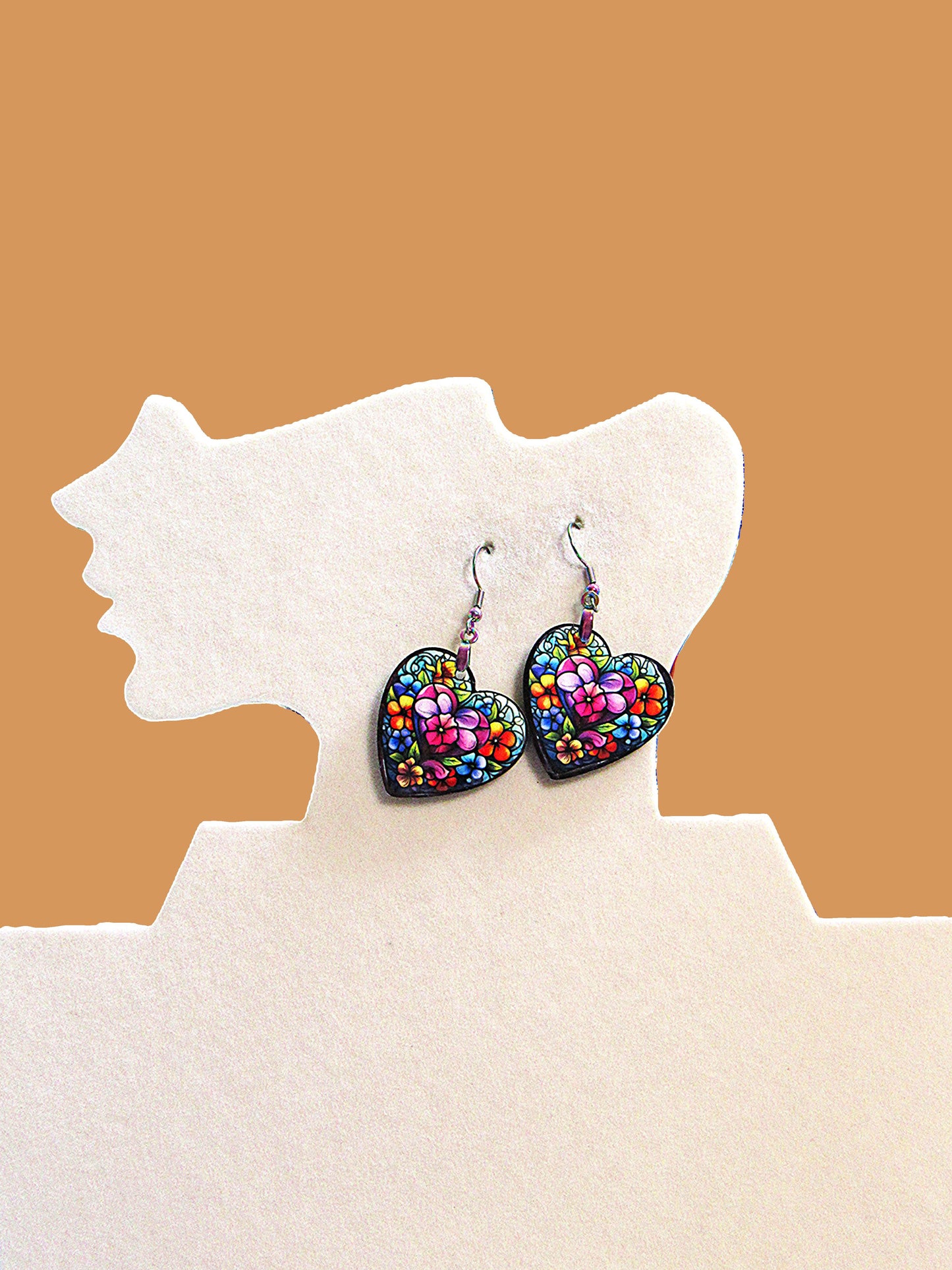 Heart Shaped Sublimated Earrings