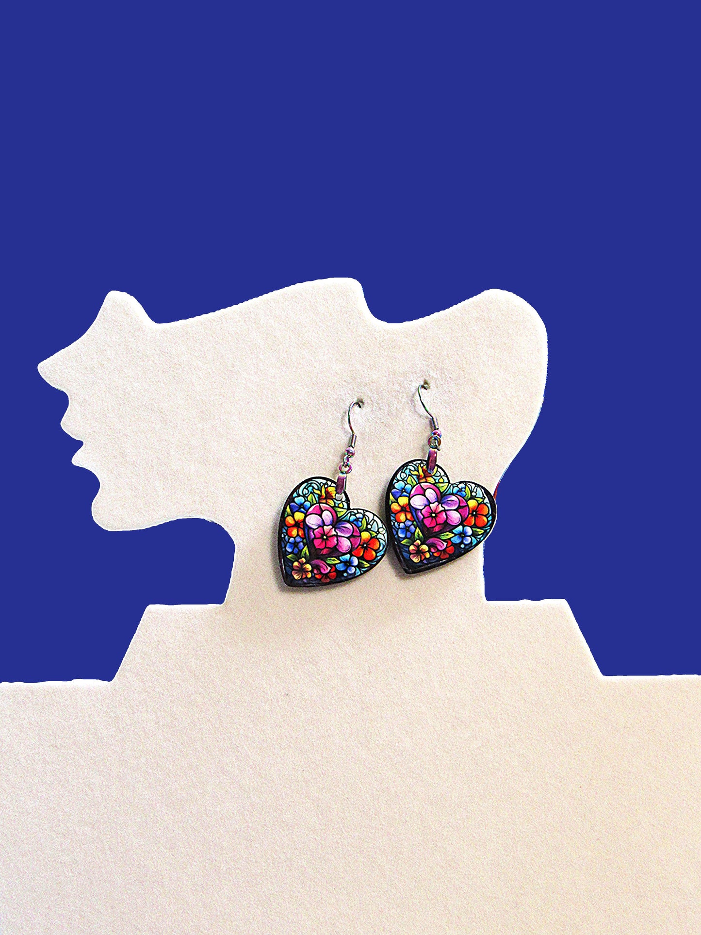 Heart Shaped Sublimated Earrings