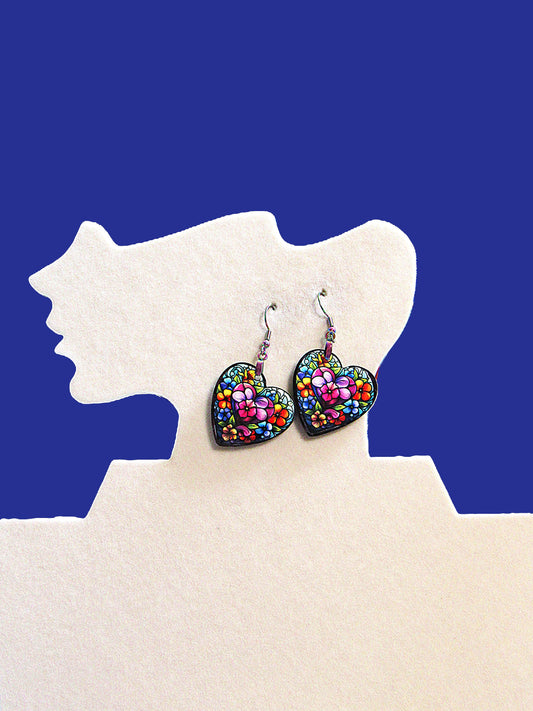 Heart Shaped Sublimated Earrings