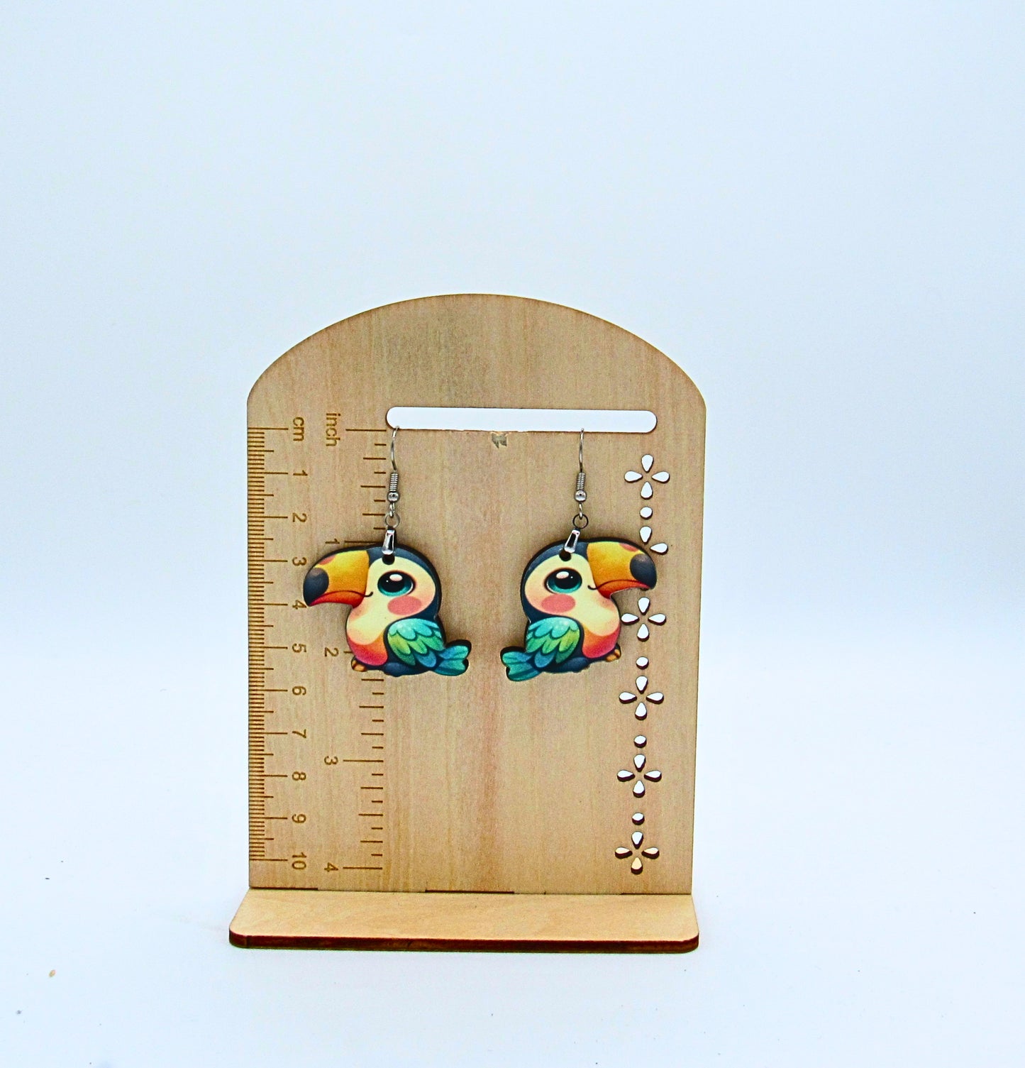 MDF- Toucan Shaped Sublimated Earrings 1.5 inch