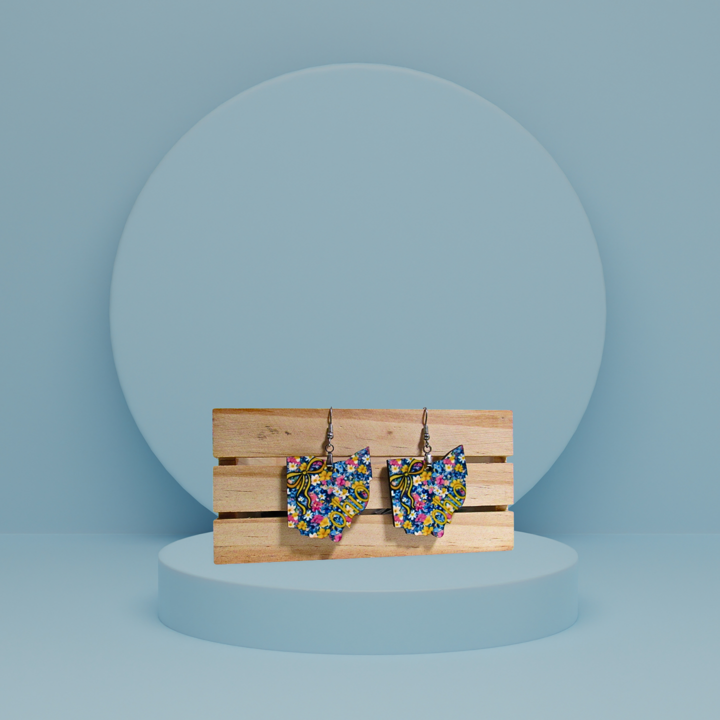 MDF-Ohio Shaped Sublimated Earrings 1.5 inch