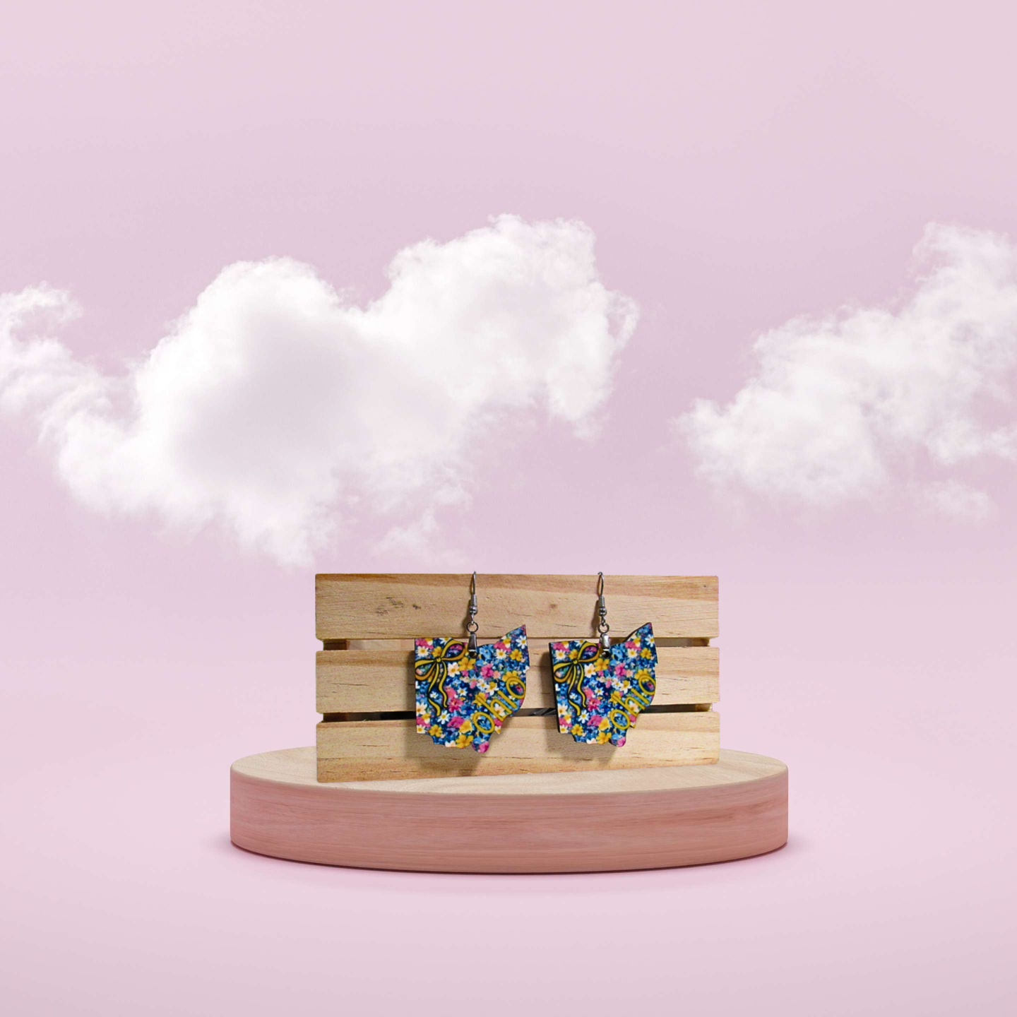 MDF-Ohio Shaped Sublimated Earrings 1.5 inch