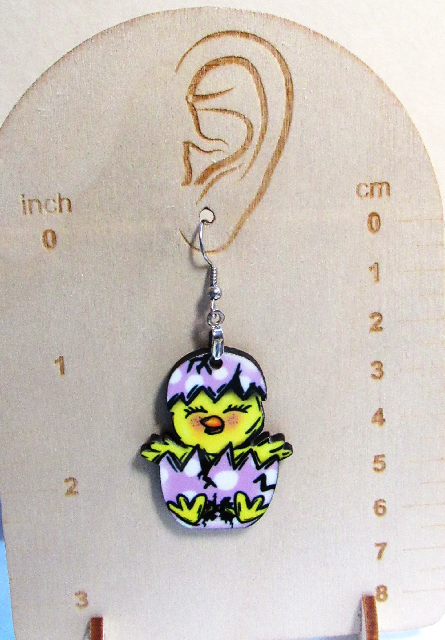 Chick in Egg Shaped Sublimated Earring