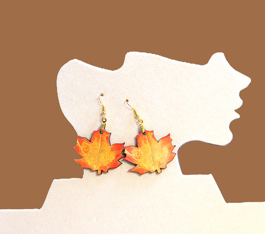 Maple Leaf Shaped Sublimated Earring 1.5 inch