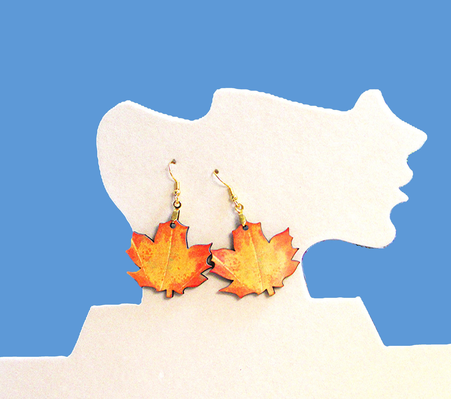Maple Leaf Shaped Sublimated Earring 1.5 inch
