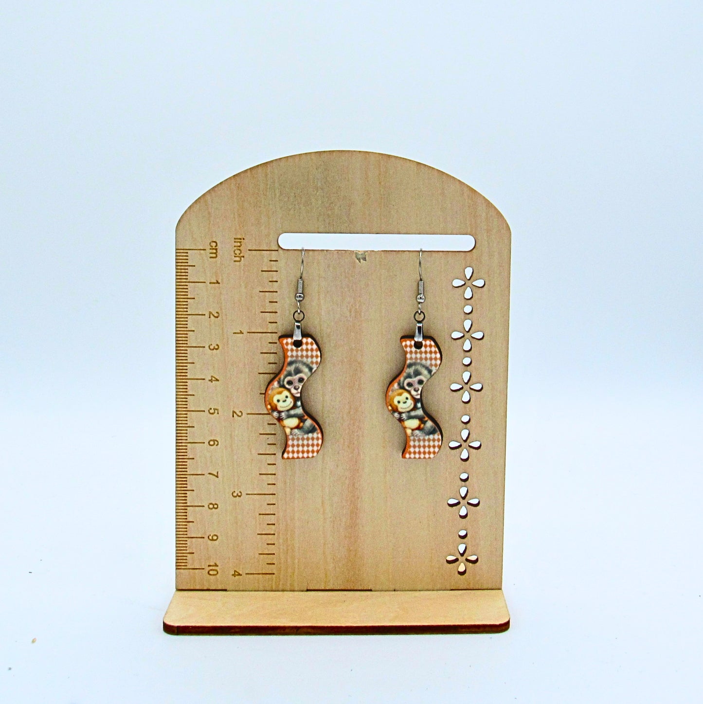 MDF- Curvy Shaped Sublimated Earrings 1.5 inch