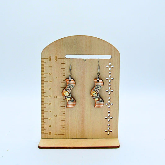 MDF- Curvy Shaped Sublimated Earrings 1.5 inch