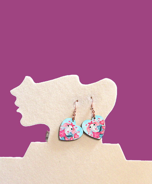 Heart Shaped Sublimated Earrings