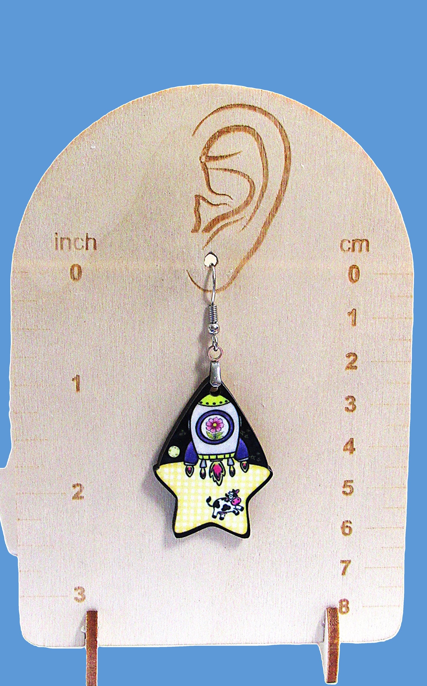 Teardrop Star Shaped Sublimated Earrings