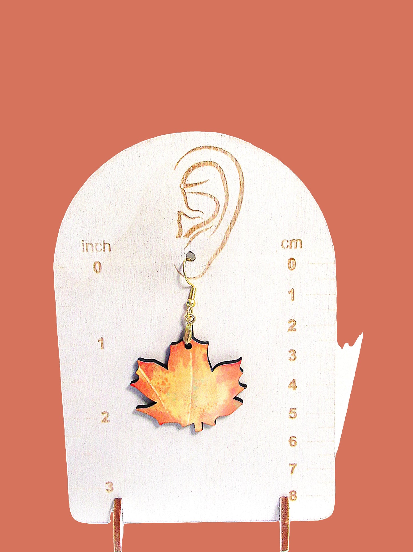 Maple Leaf Shaped Sublimated Earring 1.5 inch