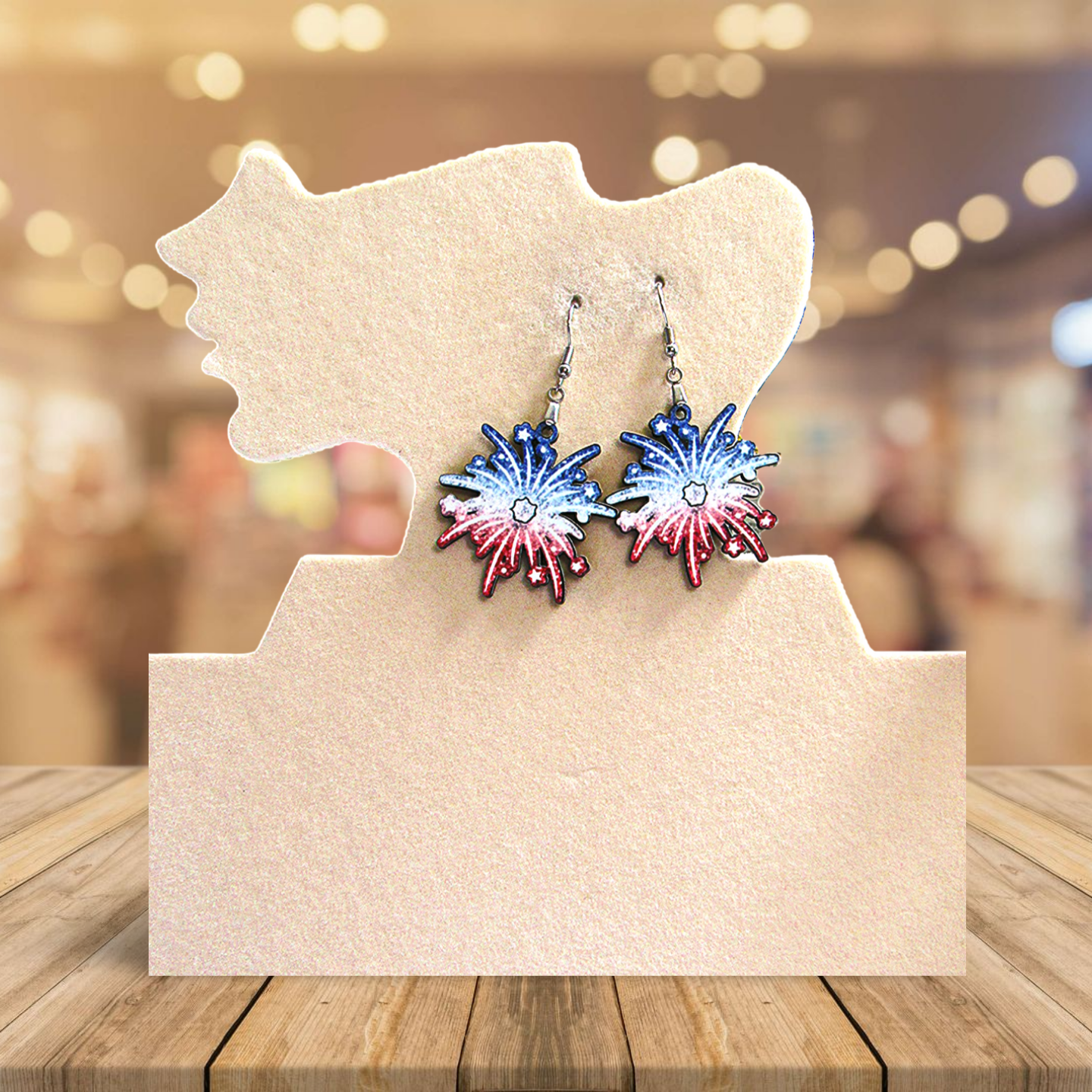 Fireworks Shaped Sublimated Earrings 1.5 inch