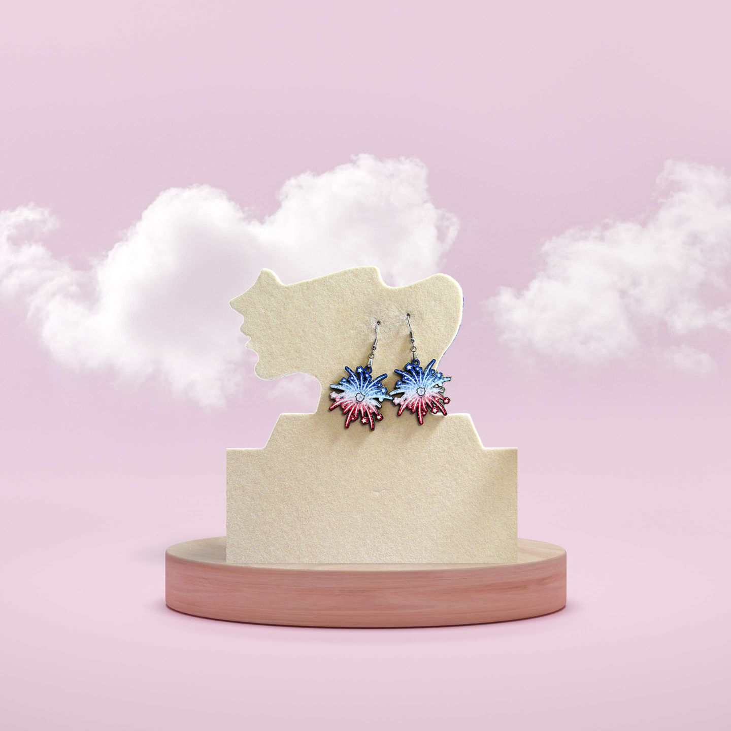 Fireworks Shaped Sublimated Earrings 1.5 inch