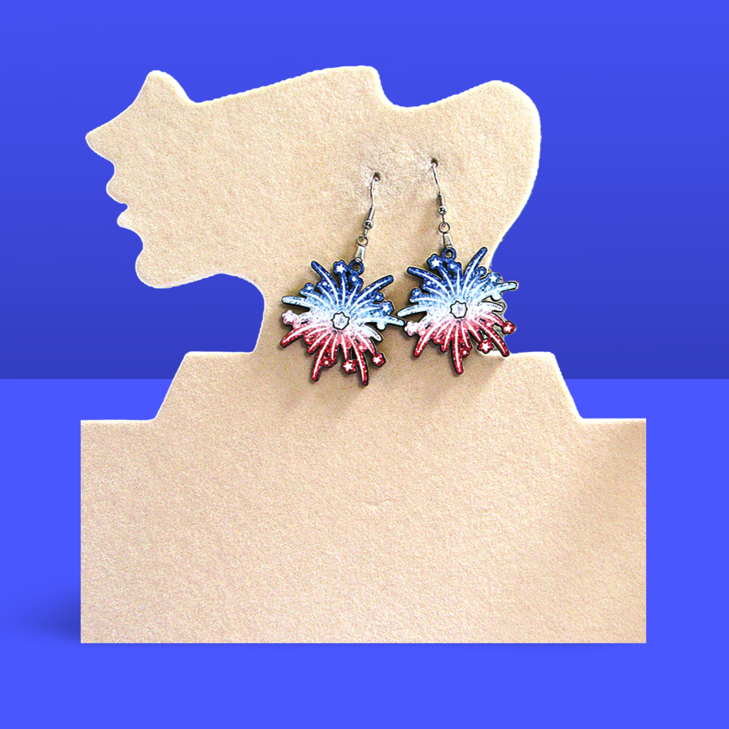Fireworks Shaped Sublimated Earrings 1.5 inch