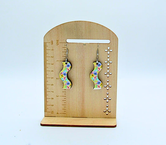 MDF- Curvy Shaped Sublimated Earrings 1.5 inch