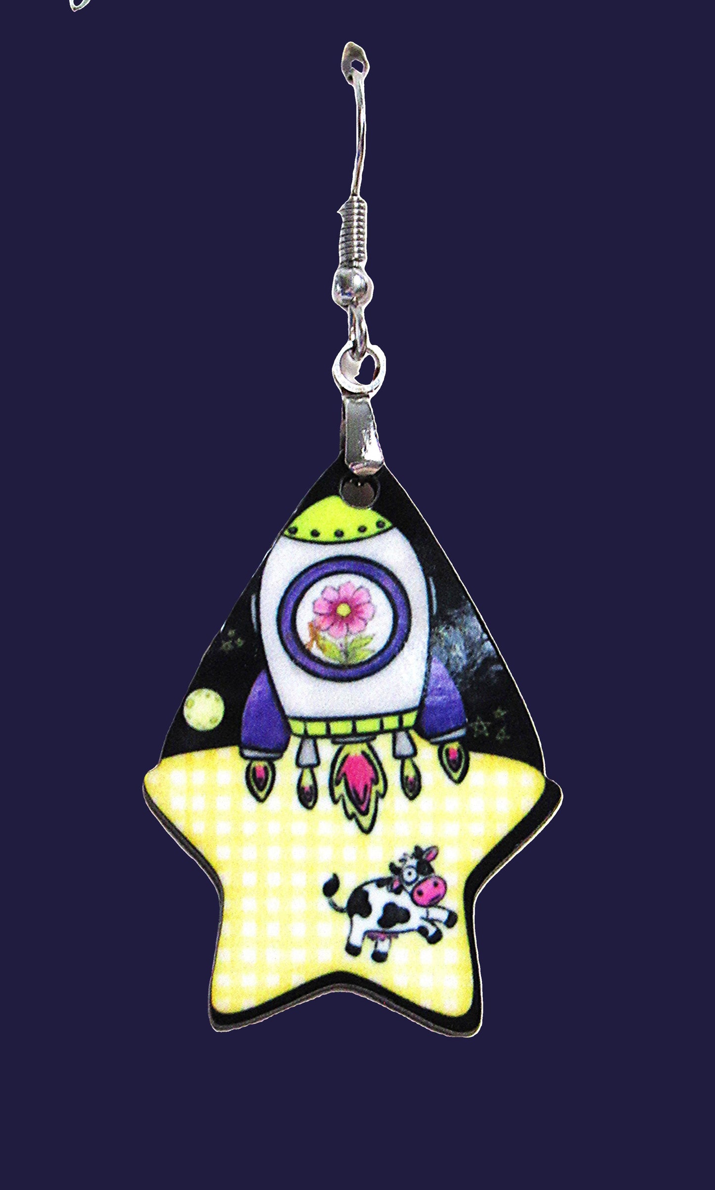 Teardrop Star Shaped Sublimated Earrings