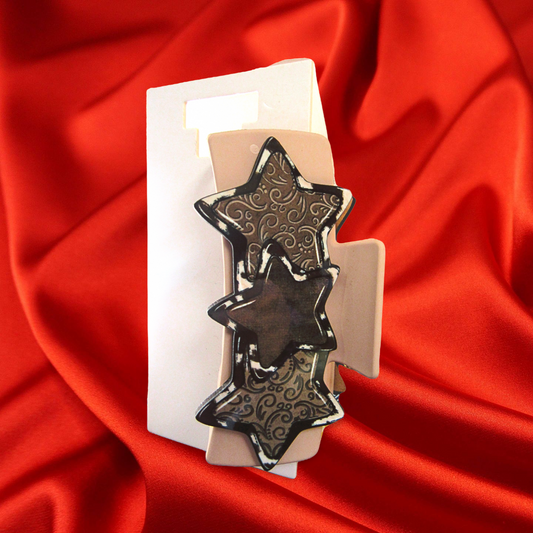 Triple Star Shaped Sublimated Hair Clip 4 inch