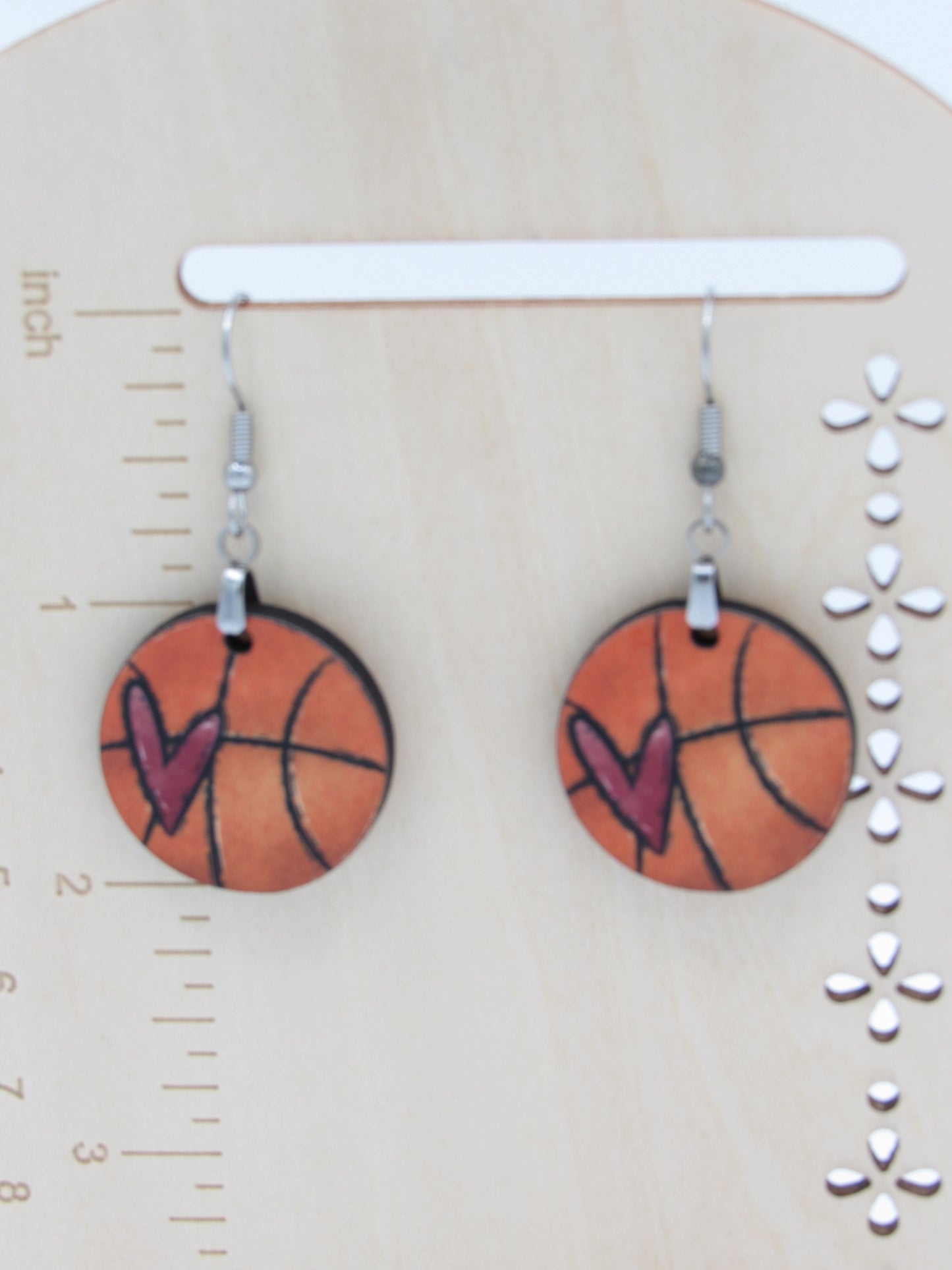 Custom Sports Ball Earrings, 1 Inch Round MDF Sublimation Jewelry