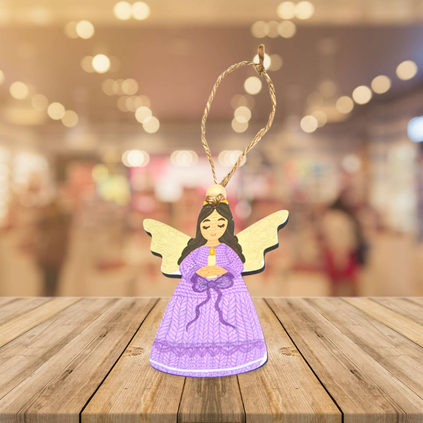 MDF- Angel Shaped Sublimated Ornament