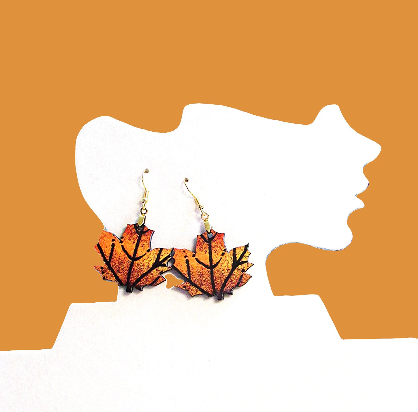 Maple Leaf Shaped Sublimated Earring 1.5 inch