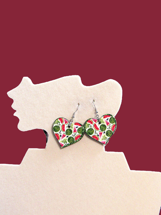 Heart Shaped Sublimated Earrings