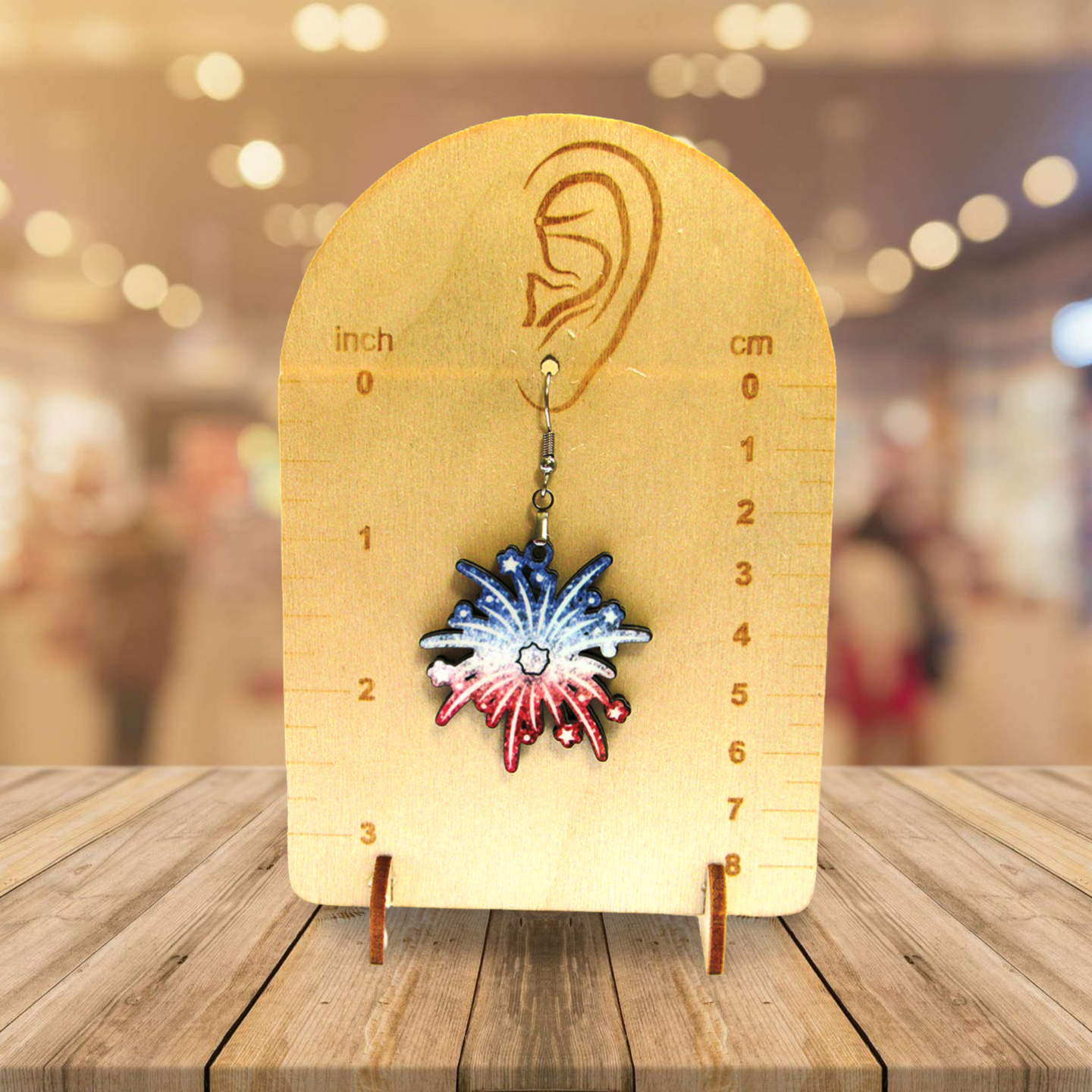 Fireworks Shaped Sublimated Earrings 1.5 inch