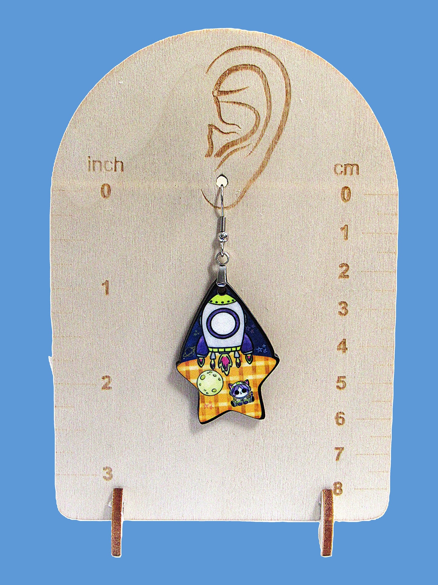 Teardrop Star Shaped Sublimated Earrings