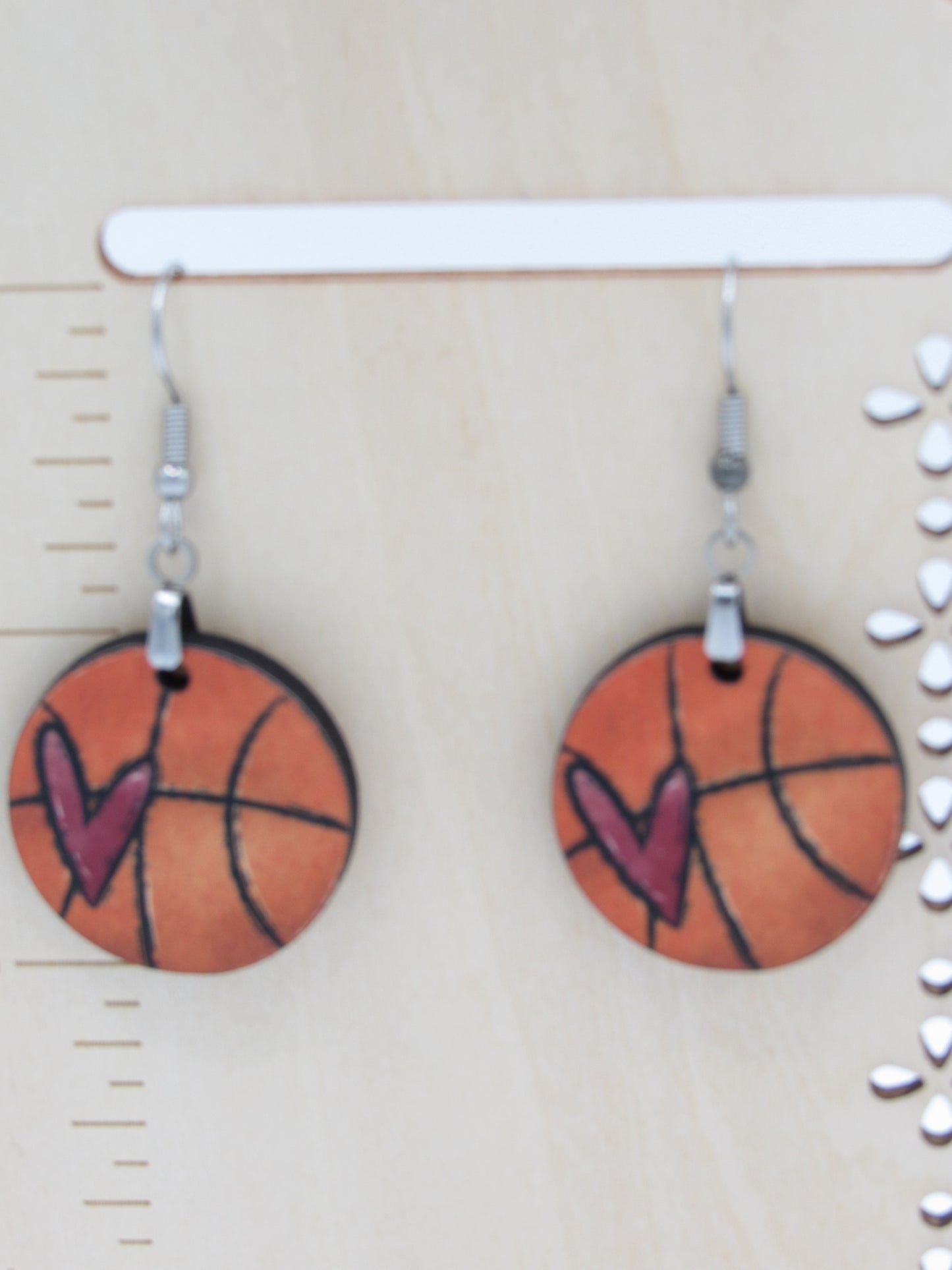 Custom Sports Ball Earrings, 1 Inch Round MDF Sublimation Jewelry