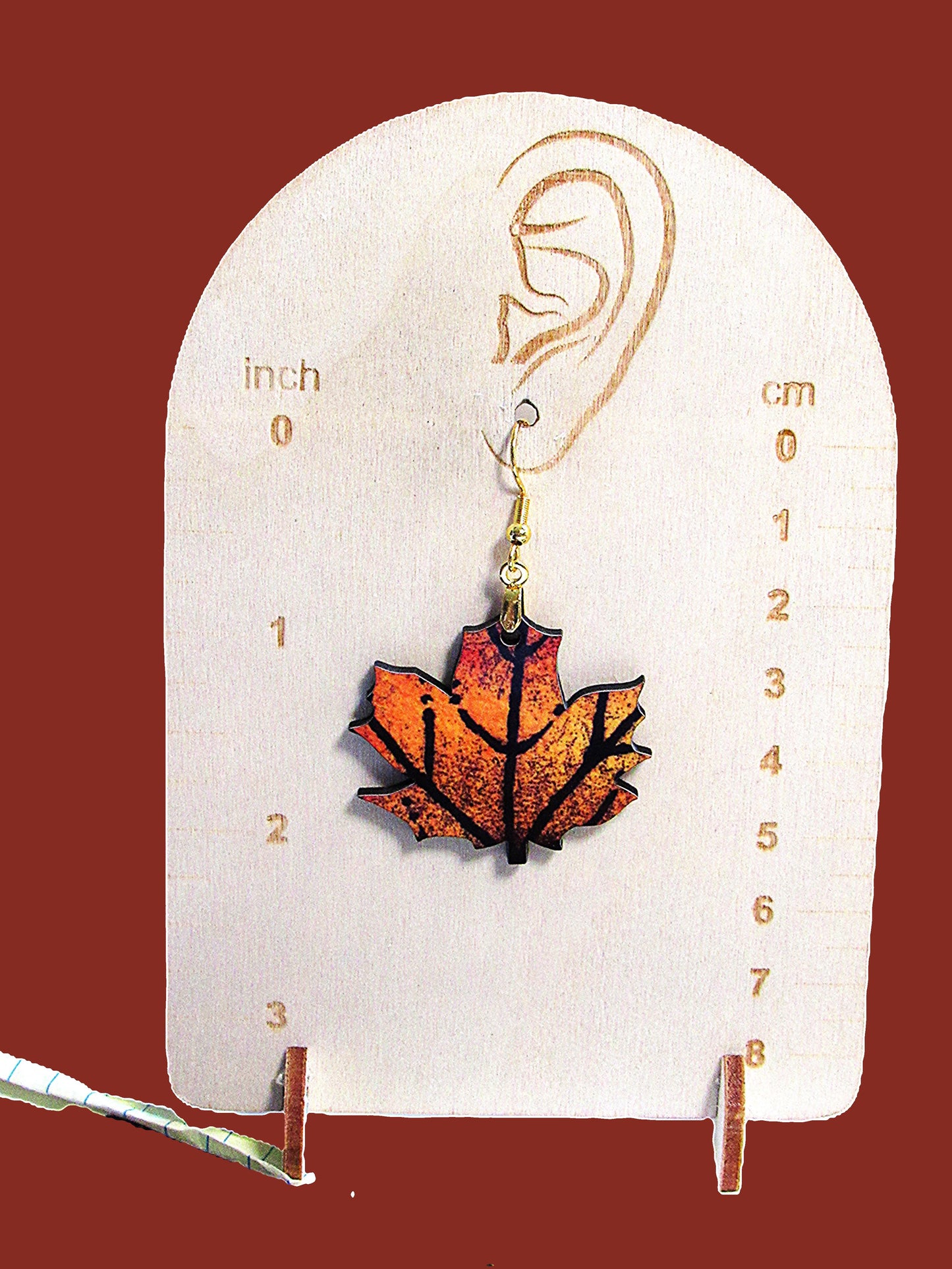 Maple Leaf Shaped Sublimated Earring 1.5 inch